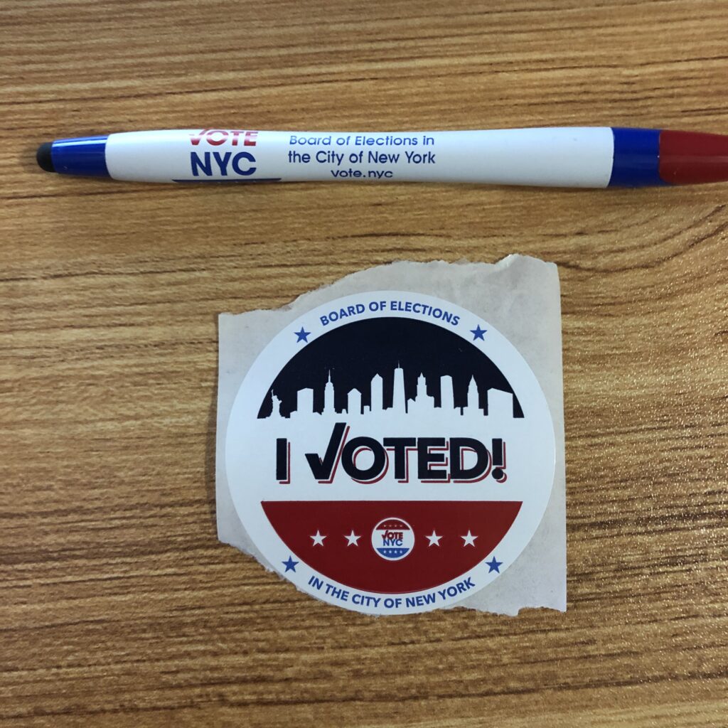 I Voted Sticker and Pen